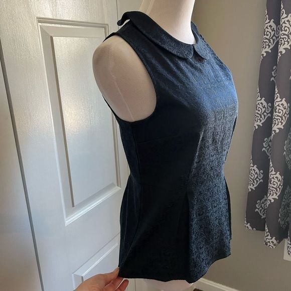 J.Crew Navy Blue Peplum Top - Picture 3 of 9